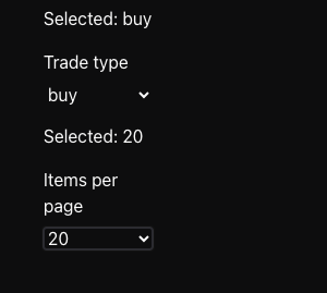 Rendered Select components